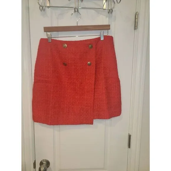 Loft Summer Nautical red Mini Skirt sz 12 - Picture 2 of 10